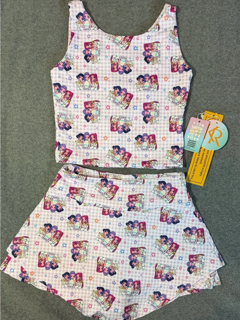 Bamboo Girls' Two-Piece Tank & Skort Set K-pop Hunter Character Print